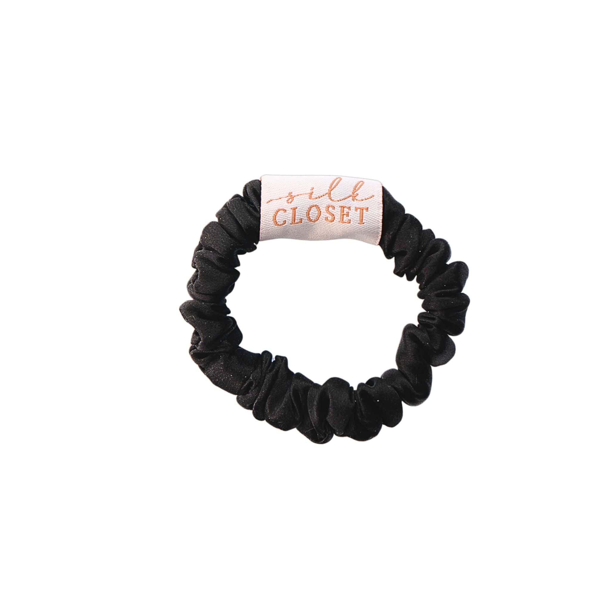 Silk Closet Elizabeth black midi silk hair scrunchie