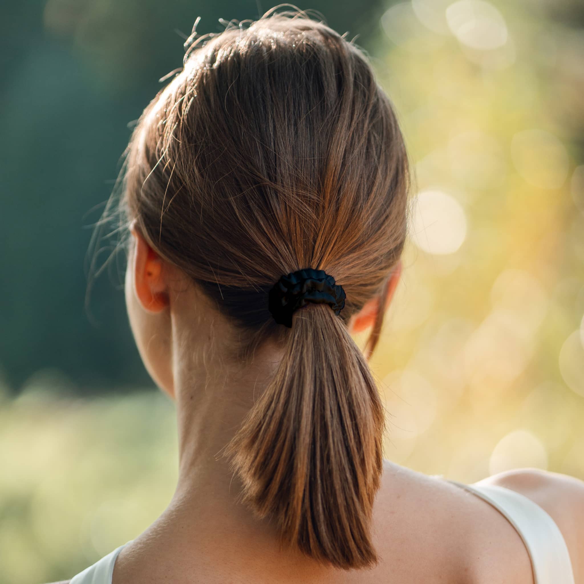 ng black Silk Closet hair scrunchie