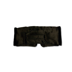 Black sleep silk eye mask wraparound - back