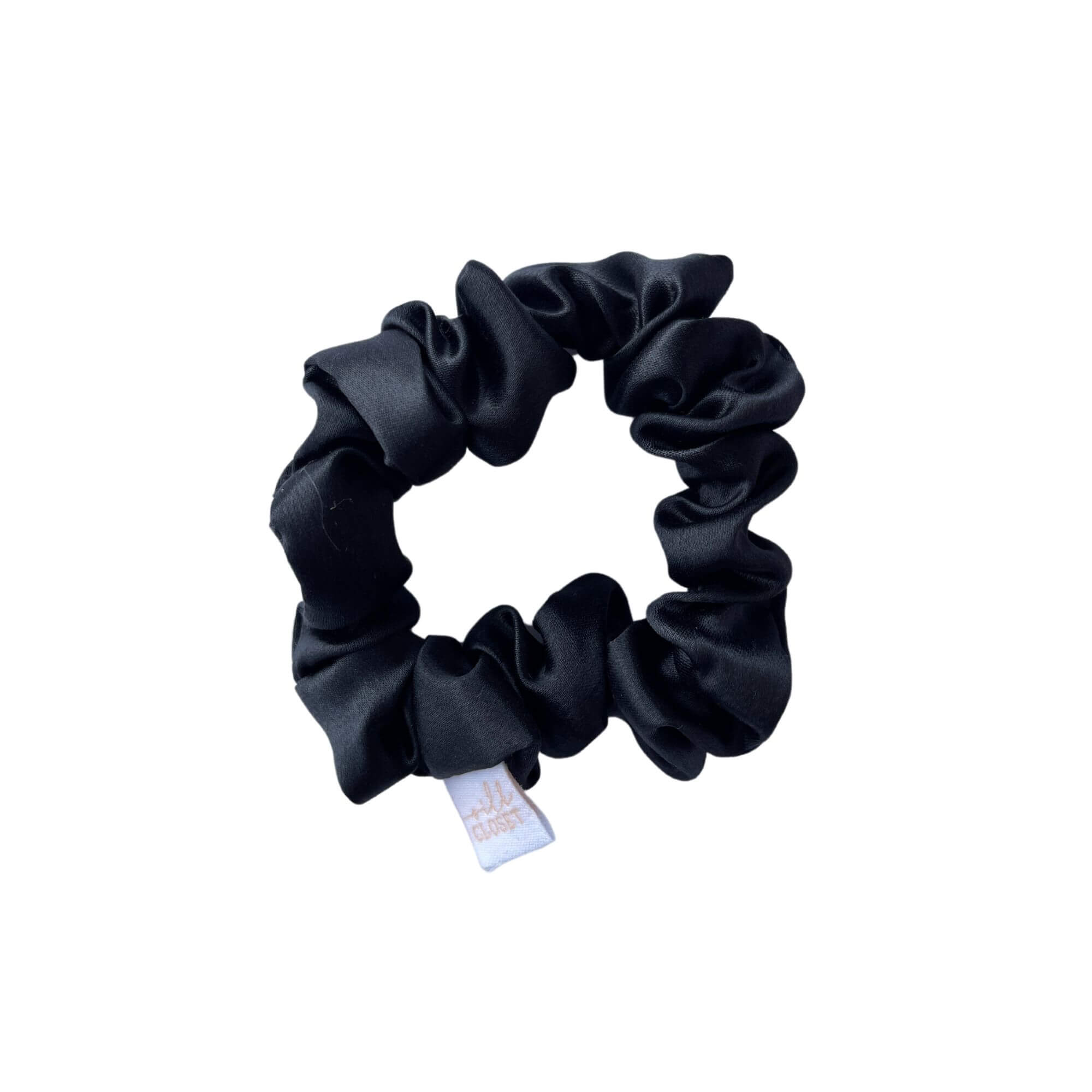 Silk Closet Elizabeth black midi silk hair scrunchie