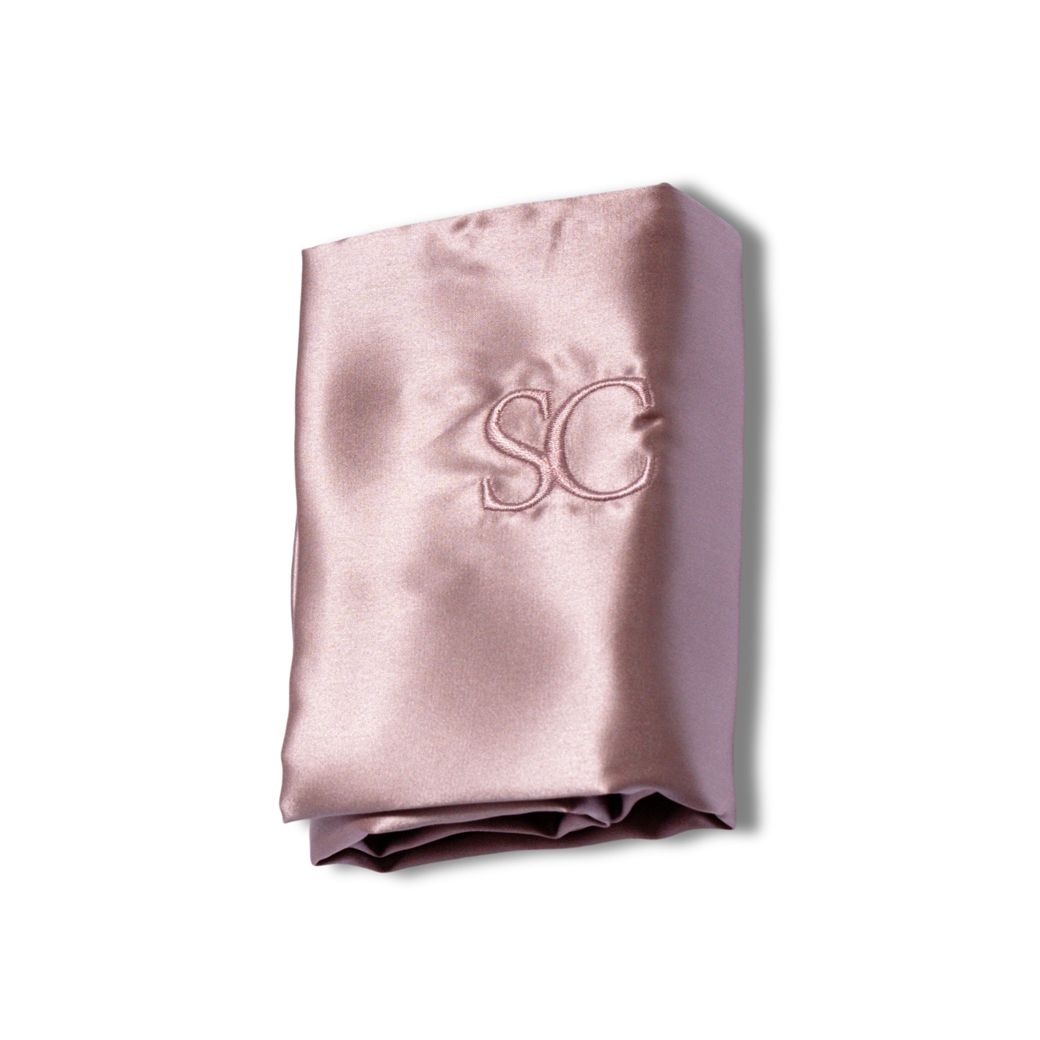 Lavender pink silk closet folded up pillowcase