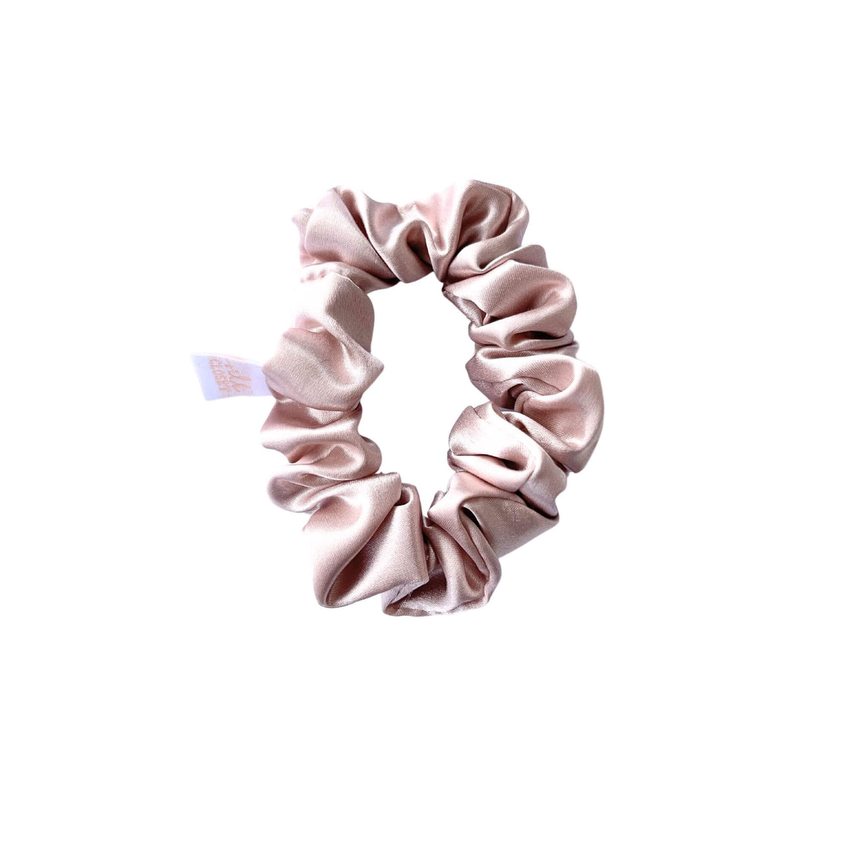 Dirty pink silk hair scrunchie