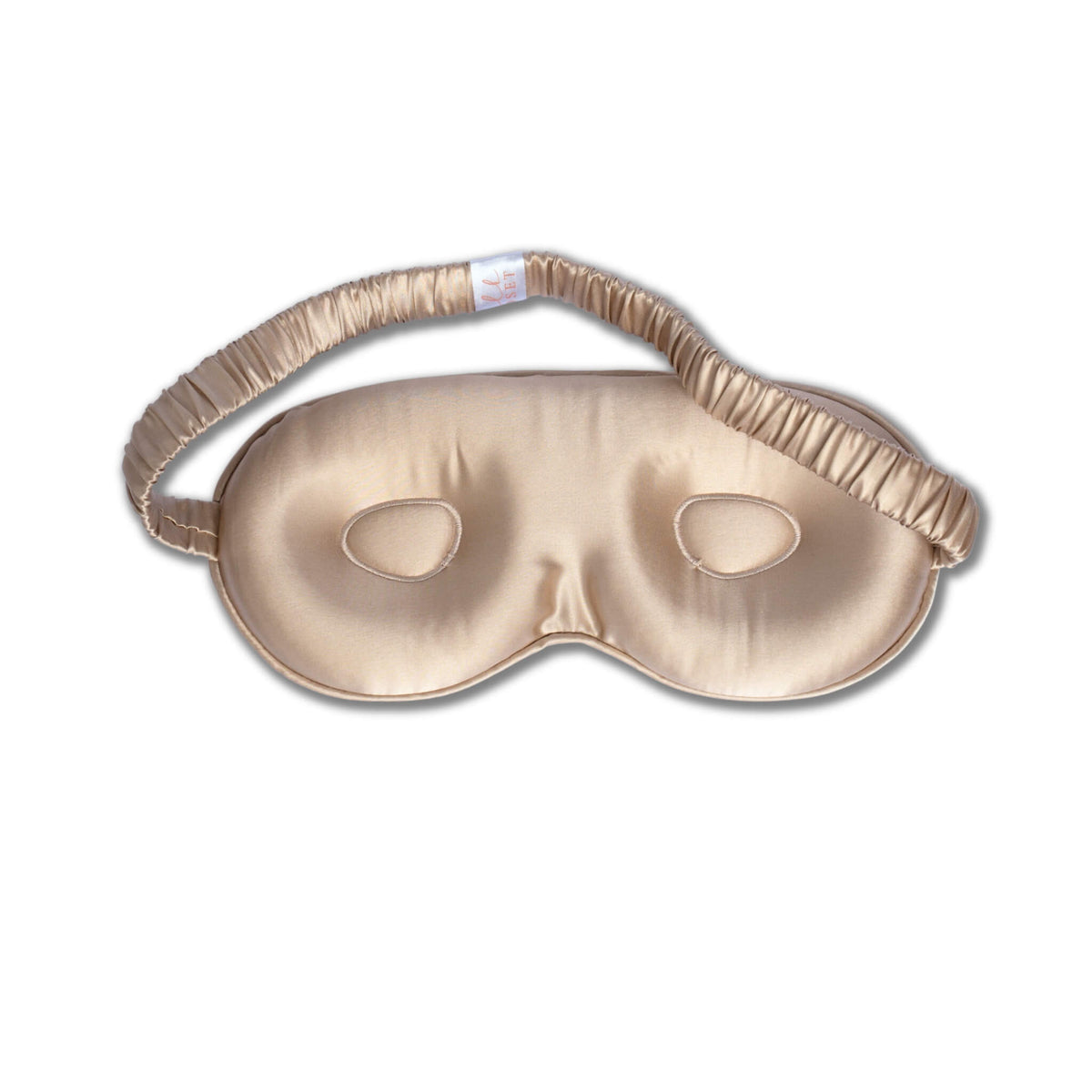 Silk Closet contoured 3d sleep mask. Champagne coloured. Pure silk for a blissful sleep.